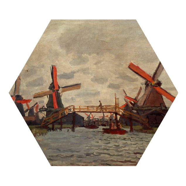 Monet quadri Claude Monet - Mulini a vento a Westzijderveld, vicino a Zaandam