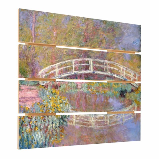 Quadri in legno con paesaggio Claude Monet - Ponte del giardino di Monet