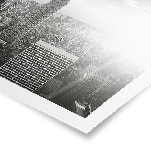 Poster bianco nero Skyline di Manhattan
