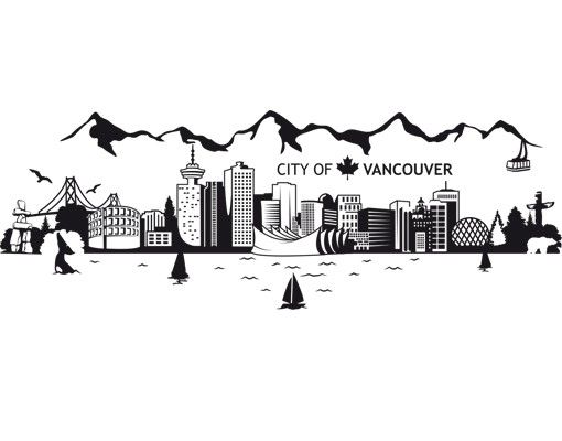 Adesivi murali con metropoli No.JS3 Skyline di Vancouver