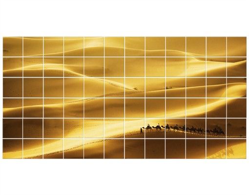 Adesivi per piastrelle con paesaggio Dune d'oro