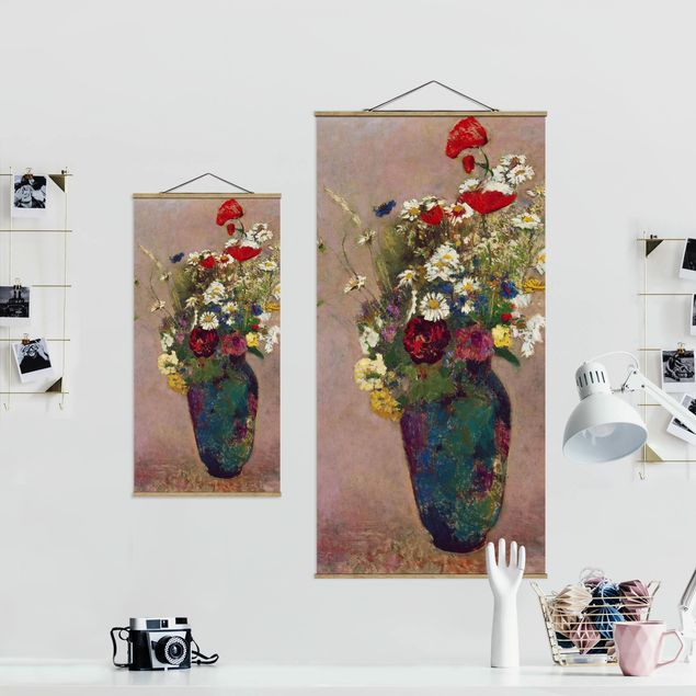 Riproduzioni quadri famosi Odilon Redon - Vaso di fiori con papaveri