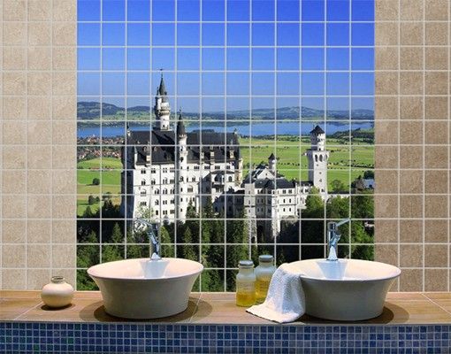 Adesivi per piastrelle con architettura e skylines Castello di Neuschwanstein