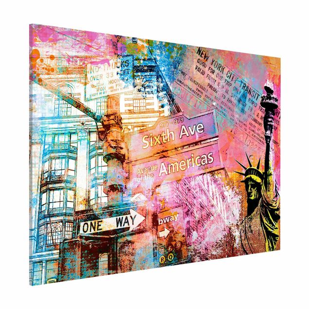Quadro New york Collage della Sixth Avenue di New York