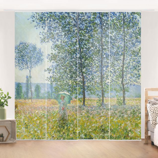 Tende scorrevoli set - Claude Monet - campo in primavera - 4 Pannelli