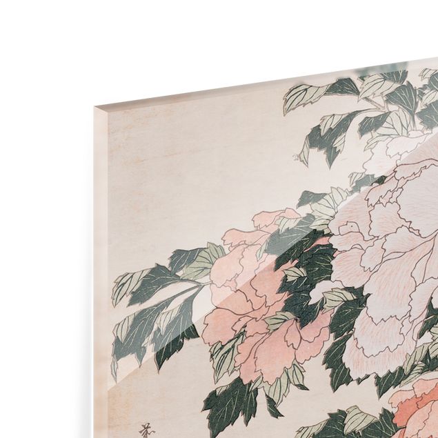 Quadri Katsushika Hokusai Katsushika Hokusai - Peonie rosa con farfalla
