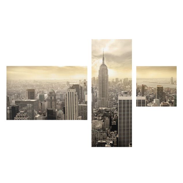 Stampa su tela 3 parti - Manhattan Dawn - Collage 2