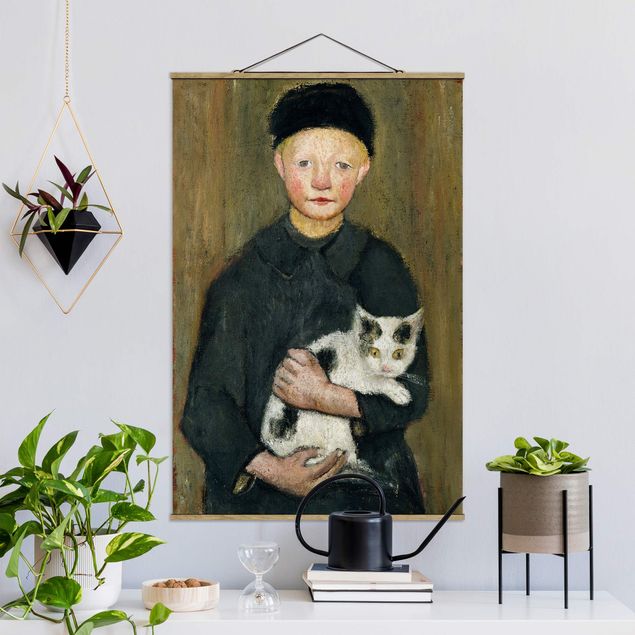 Stampe quadri famosi Paula Modersohn-Becker - Ragazzo con gatto