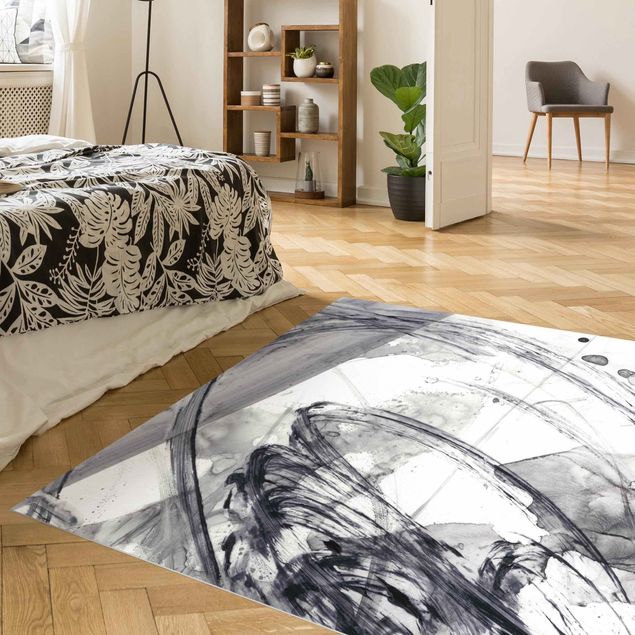 tappeto astratto moderno Sonar in bianco e nero I