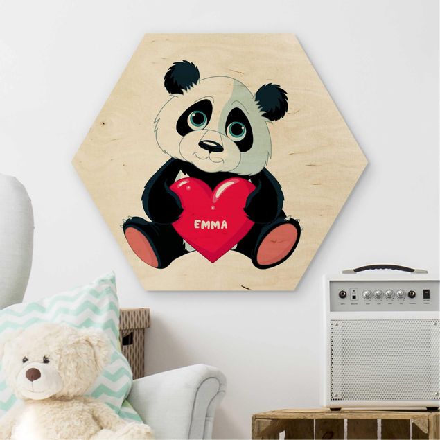 Decorazioni camera neonato Panda con cuore