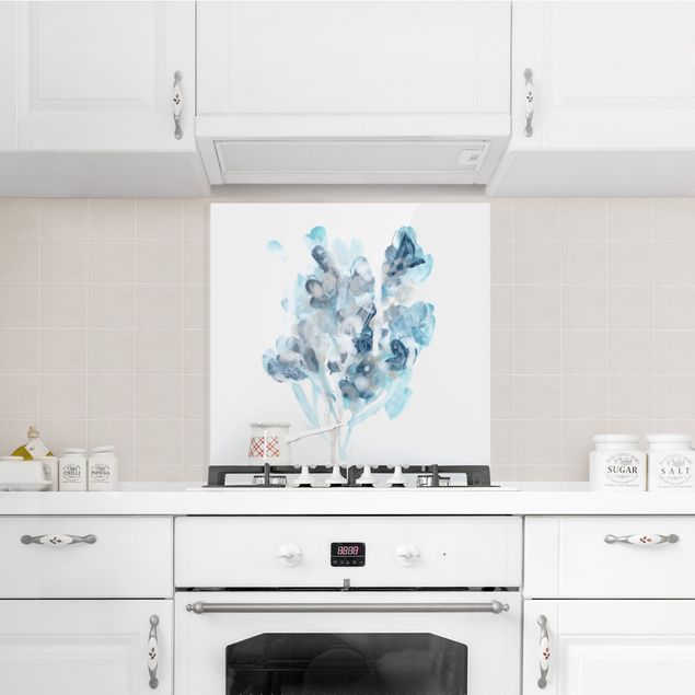 Decorazioni per cucina Ombreggio di bouquet in acquerello blu