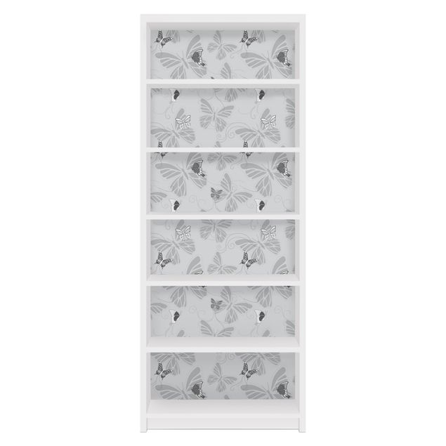 Carta adesiva per mobili IKEA - Billy Libreria - Butterflies Monochrome
