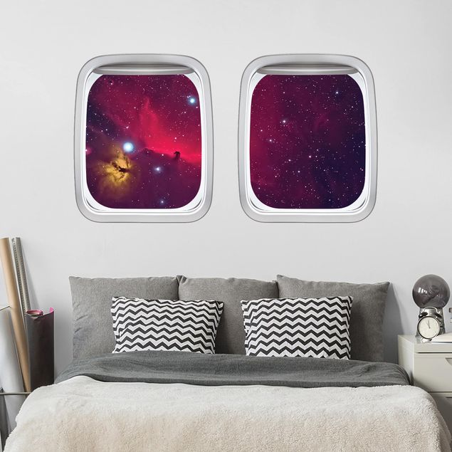 Decorazioni cameretta Finestrino dell'aereo galassia colorata