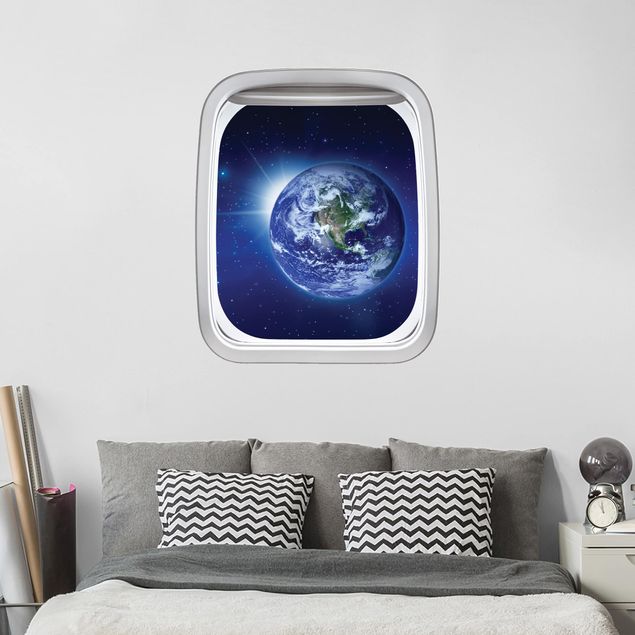 Decorazioni camera bambini Finestrino dell'aereo La Terra nello spazio