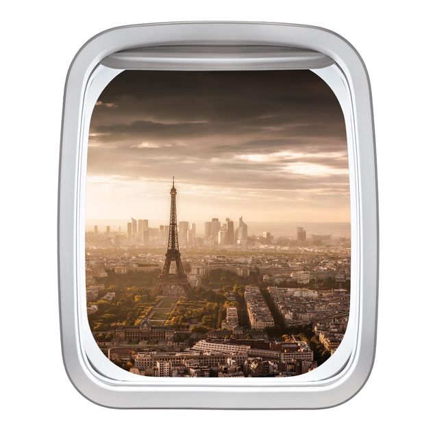 Autocolantes de parede metrópoles Finestrino dell'aereo Grande vista di Parigi