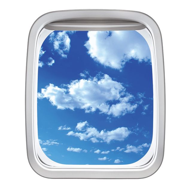 Adesivi murali Finestrino dell'aereo cielo nuvoloso