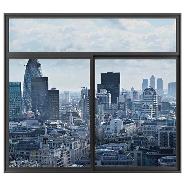 Autocolantes de parede metrópoles Finestra nera Londra Skyline di