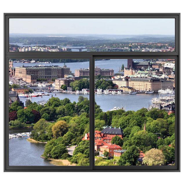 Autocolantes de parede metrópoles Finestra nera Stoccolma città