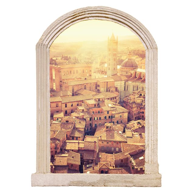 Adesivi murali con metropoli Arco di pietra Siena