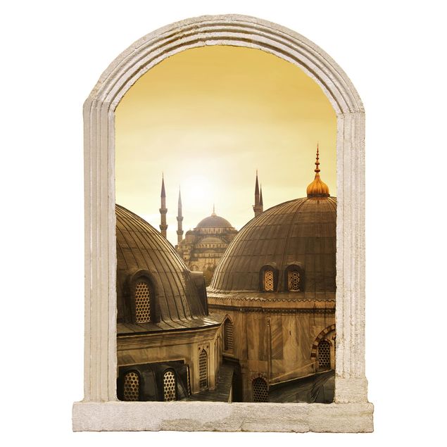 Autocolantes de parede metrópoles Arco di pietra sopra i tetti di Istanbul