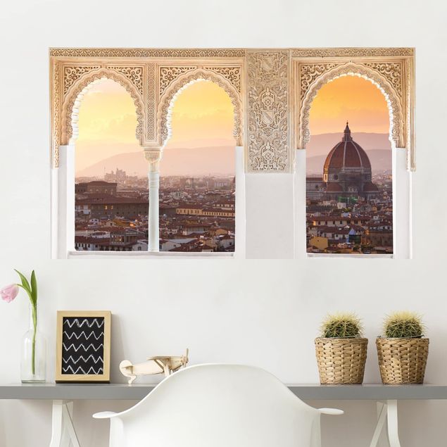 Adesivi da parete 3d Finestra decorata Firenze