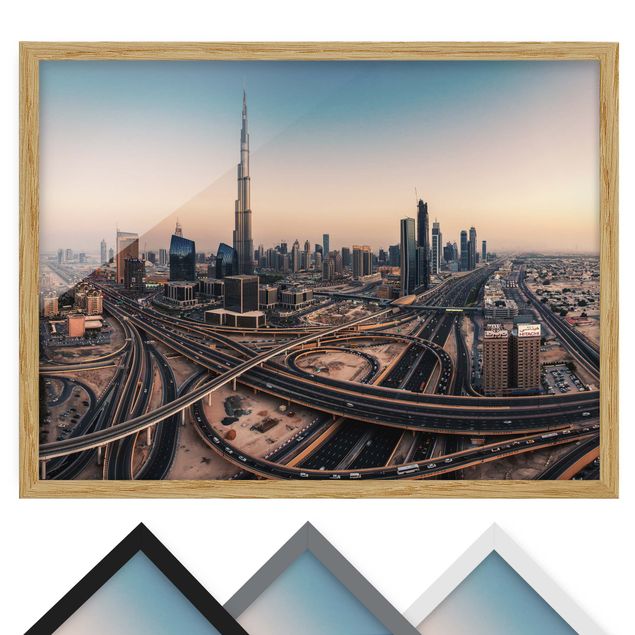Quadri con cornice con architettura e skylines Abendstimmung a Dubai