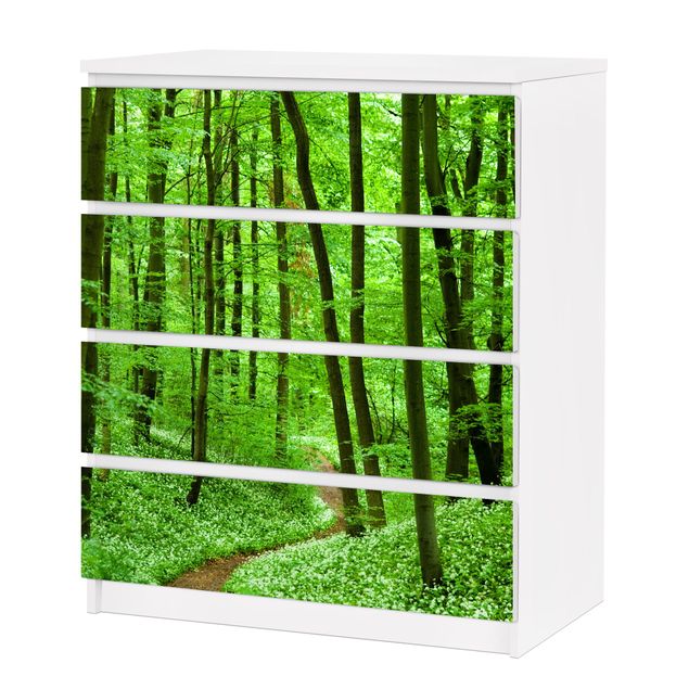 Carta adesiva per mobili IKEA - Malm Cassettiera 4xCassetti - Romantic Forest Track
