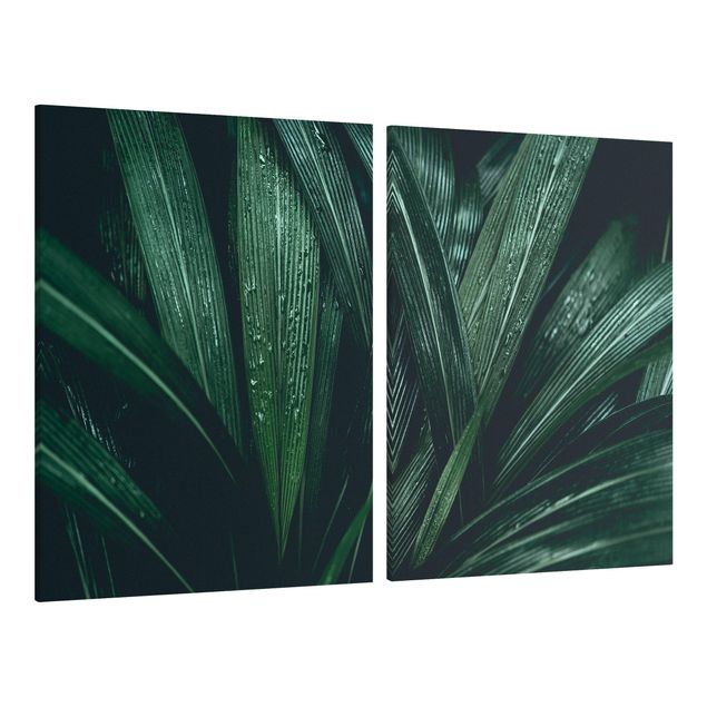 Quadro floreale Foglie di palma verde