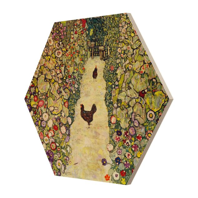 Quadri Gustav Klimt - Sentiero del giardino con galline
