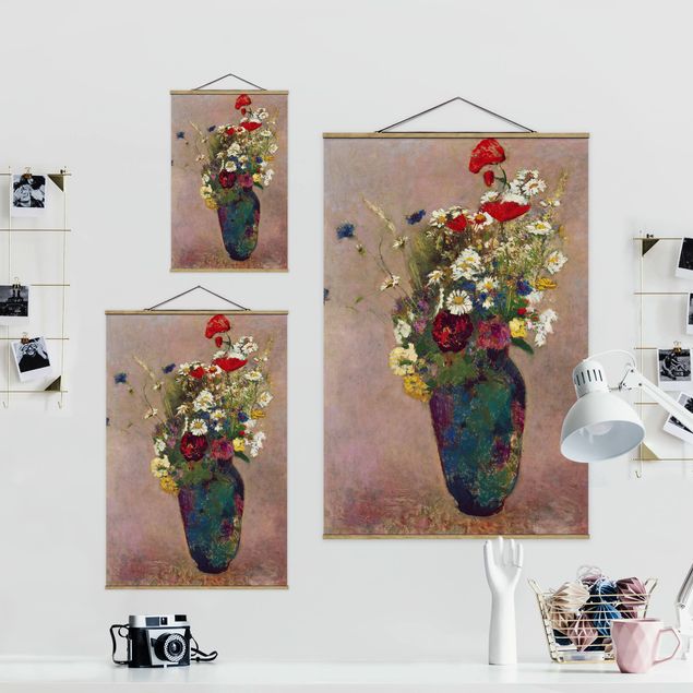 Riproduzione quadri famosi Odilon Redon - Vaso di fiori con papaveri