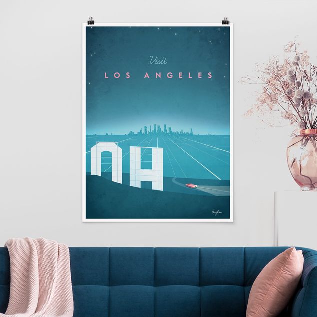 Poster vintage Poster di viaggio - Los Angeles