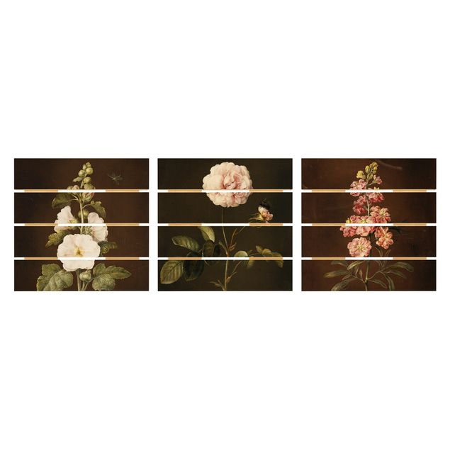 Quadri in legno con fiori Barbara Regina Dietzsch - Rose e Levkkoje