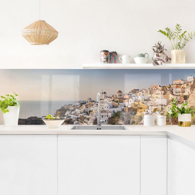 Rivestimenti per cucina con architettura e skylines Panorama di Oia