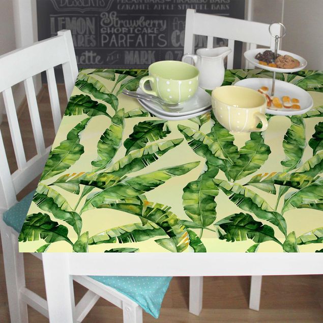 Pellicola adesiva per tavolo Acquerello sulle foglie di banano