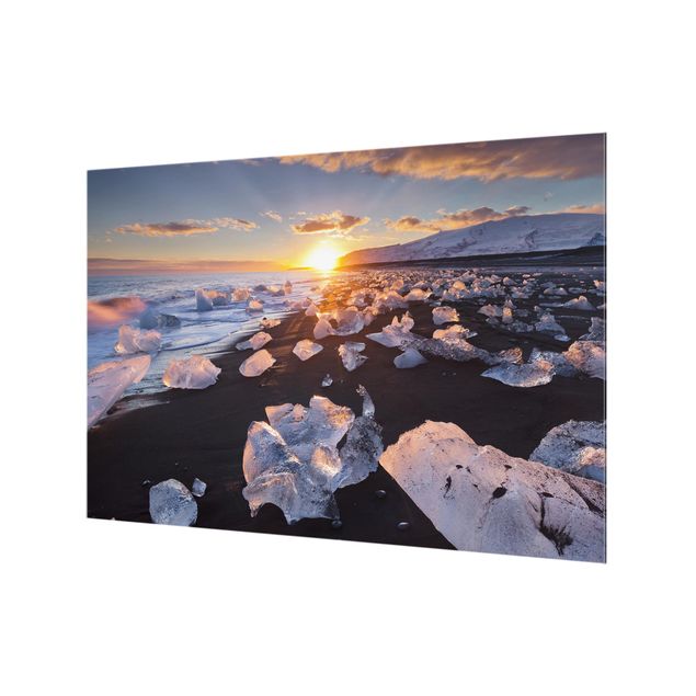 Paraschizzi in vetro - Chunks Of Ice On The Beach Iceland