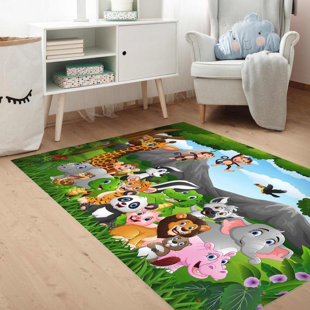 tappeto design moderno Animali selvatici della giungla