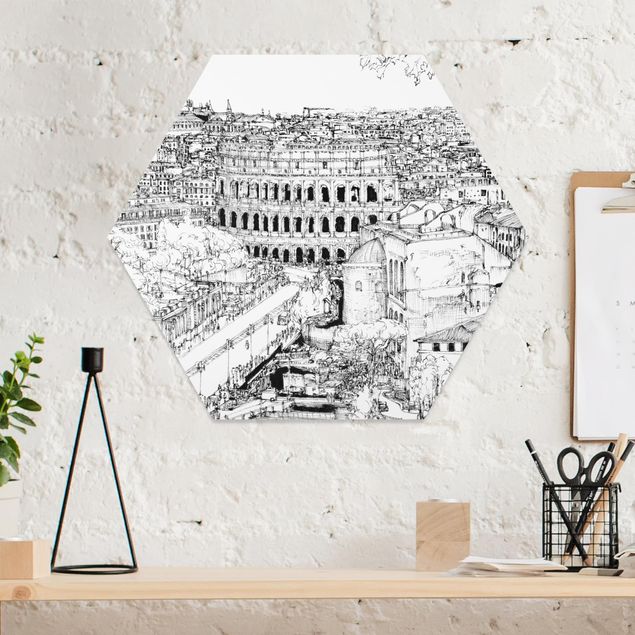 Quadri bianco e nero Studio della città - Roma