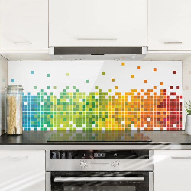 Paraschizzi con disegni Pixel arcobaleno