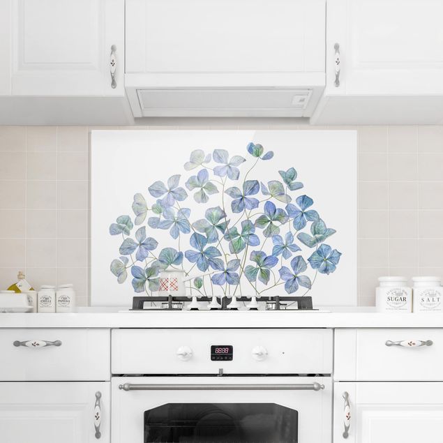 Decorazioni cucina Fiori di ortensia blu