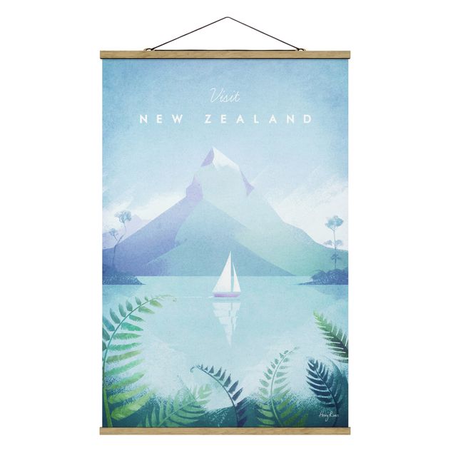 Quadro vintage Poster di viaggio - Nuova Zelanda