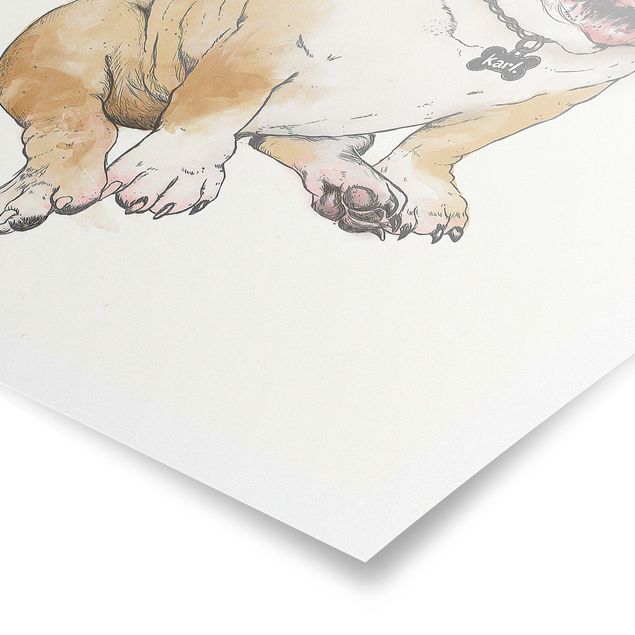 Quadri Laura Graves Art Illustrazione - Cane Bulldog Pittura