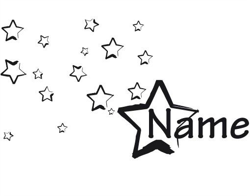 Frasi adesive per pareti No.CA26 Testo personalizzato Nome delle stelle