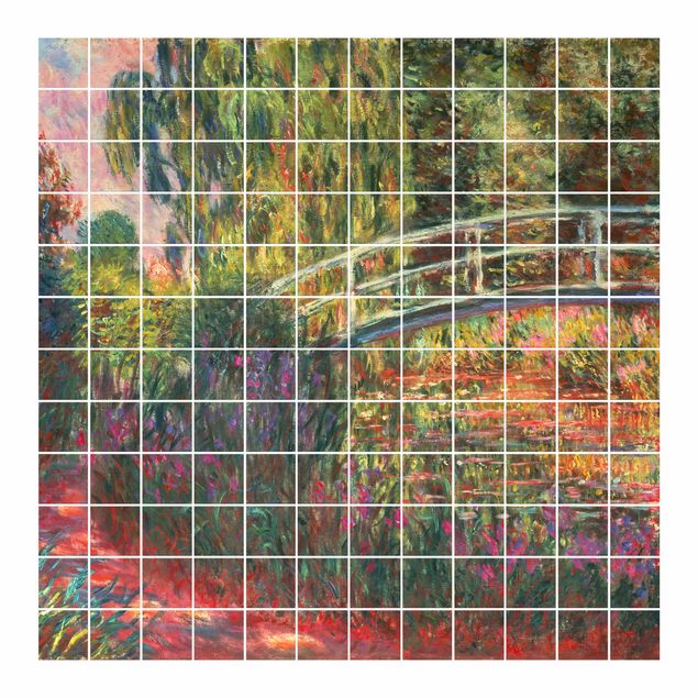 Pellicole per piastrelle verdi Claude Monet - Ponte giapponese nel giardino di Giverny