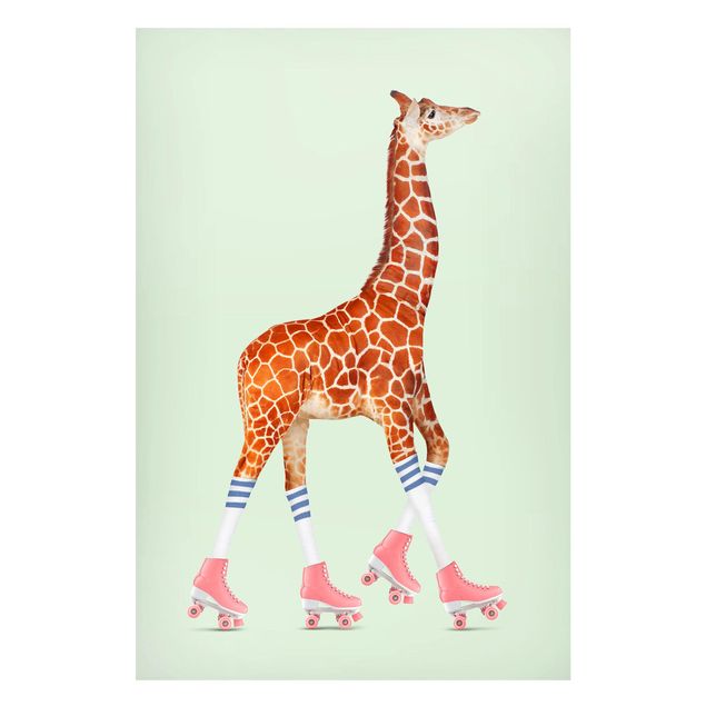Decorazioni cameretta Giraffa con pattini a rotelle