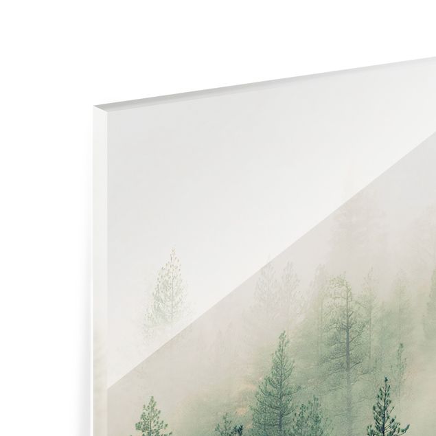 Paraschizzi in vetro - Foresta nebbiosa al risveglio - Quadrato 1:1