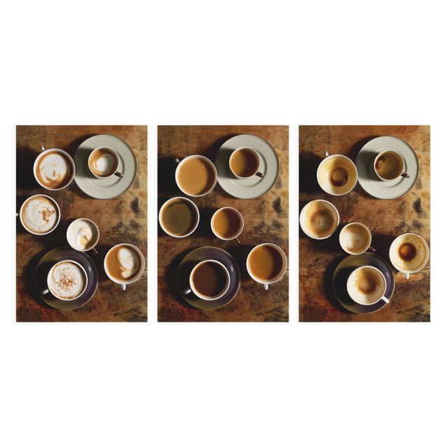 Quadro caffe Trilogia di tazze di caffè