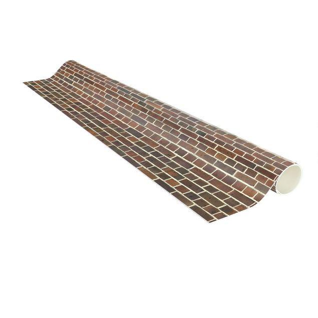 tappeto design moderno Muro di mattoni marrone rossiccio