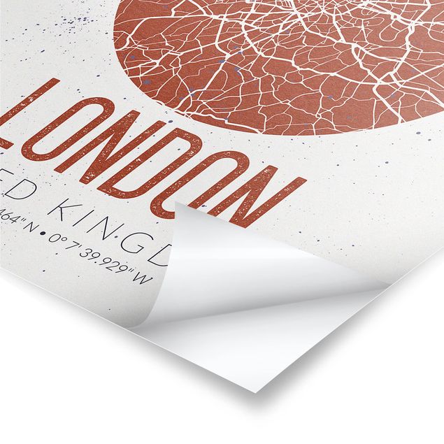 Stampe Mappa della città di Londra - Retrò