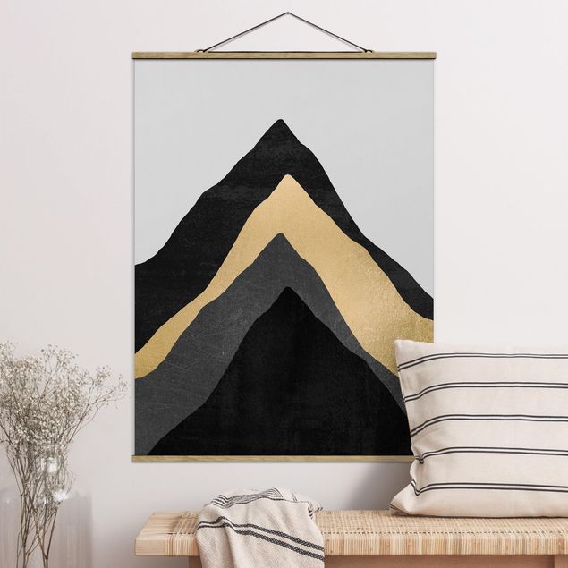 Quadri montagna Montagna d'oro bianco nero