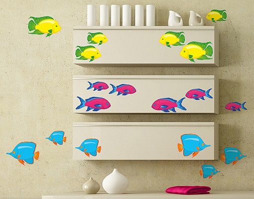 Adesivi murali con animali No.RY29 Banchi di pesci colorati